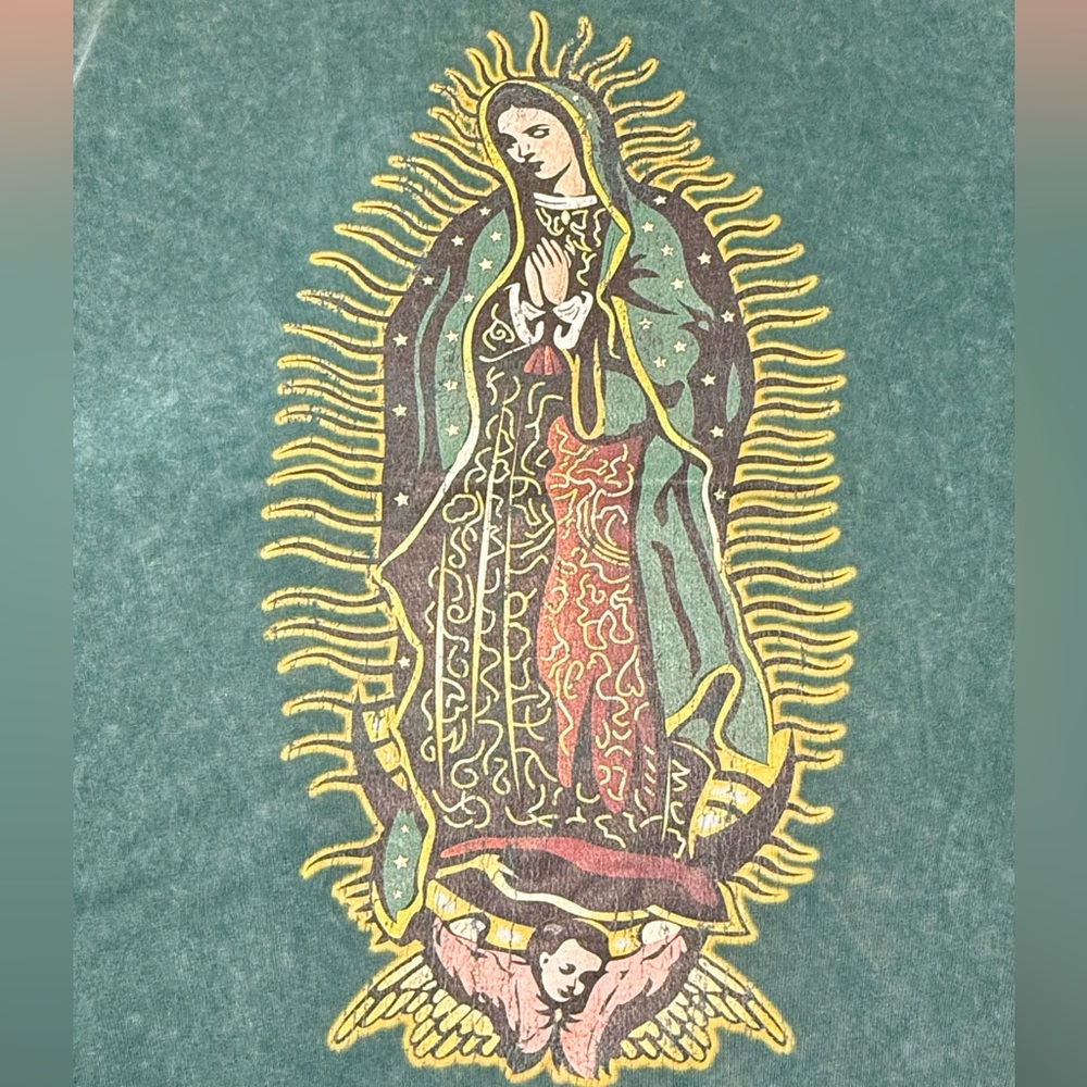 Virgin Mary Short Sleeve Tee in Green